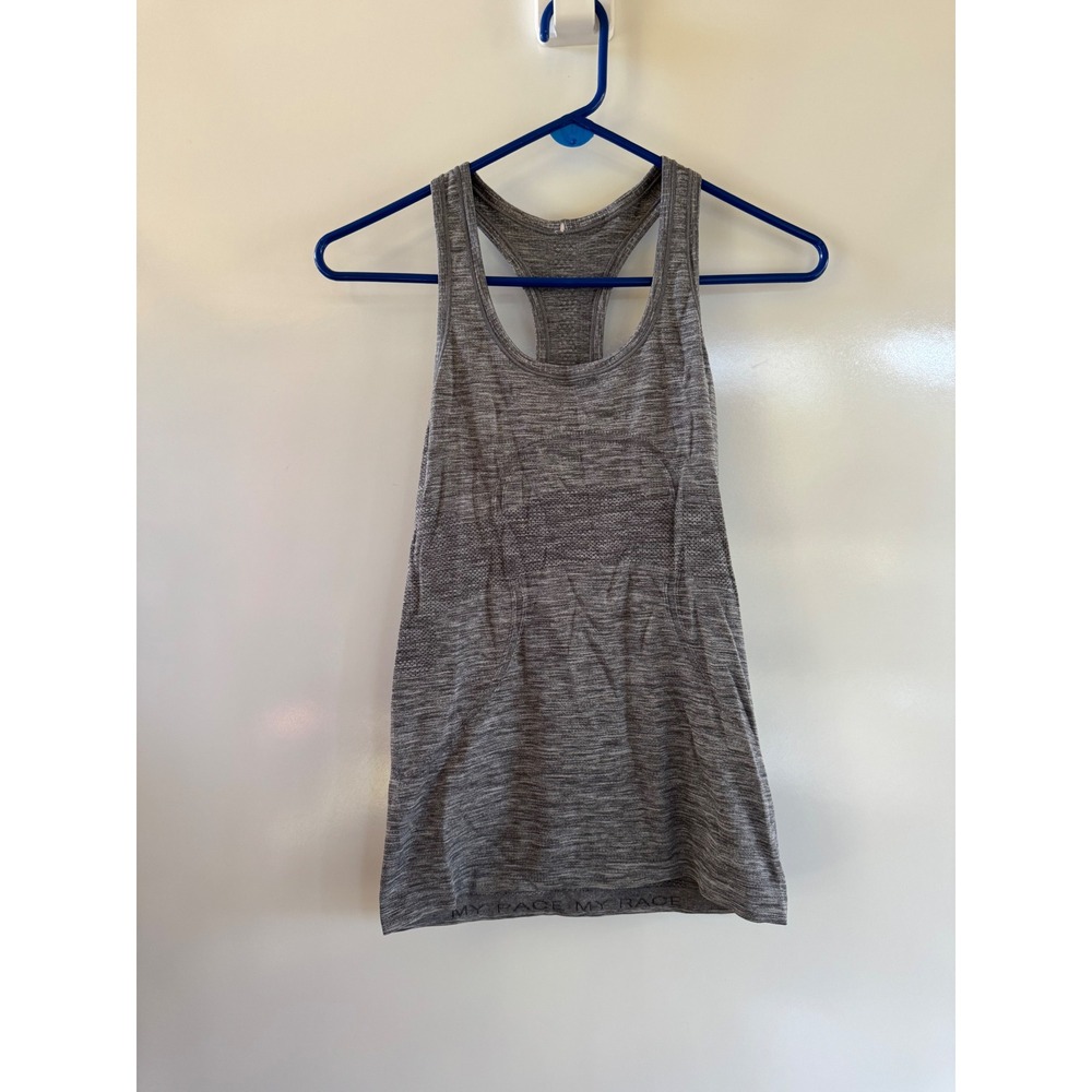 Lululemon Swiftly Tech Racerback Tank Top Gray Size 6 My Pace My Race